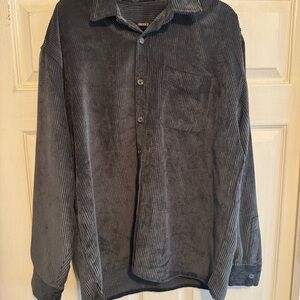 Forever 21 Gray Corduroy Dress Shirt